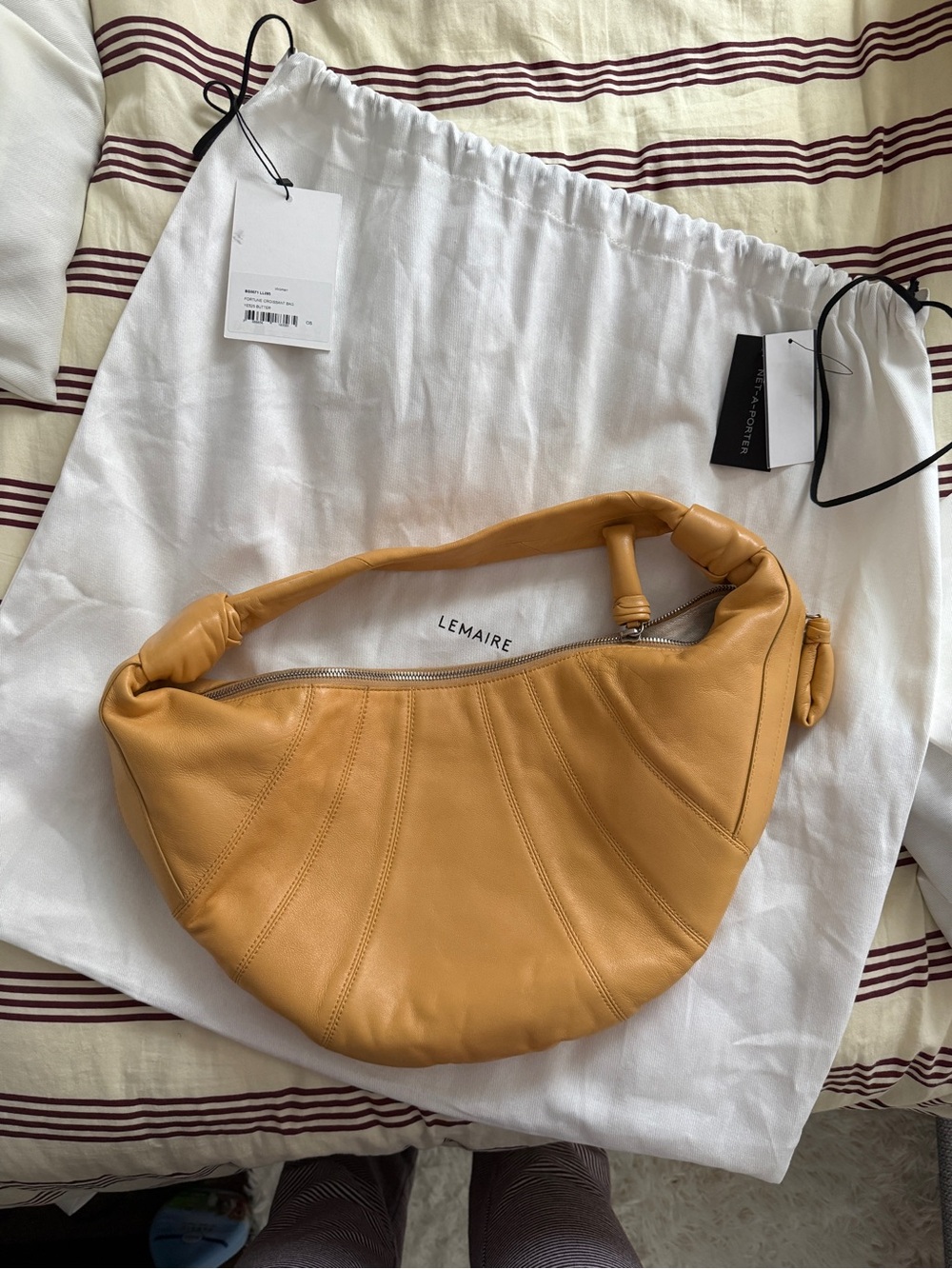 Lemaire Fortune Croissant Bag in Butter
